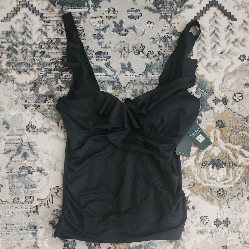 NWT RALPH LAUREN | Slimming Ruffled Tankini Top - Picture 7 of 12